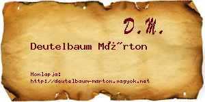 Deutelbaum Márton névjegykártya